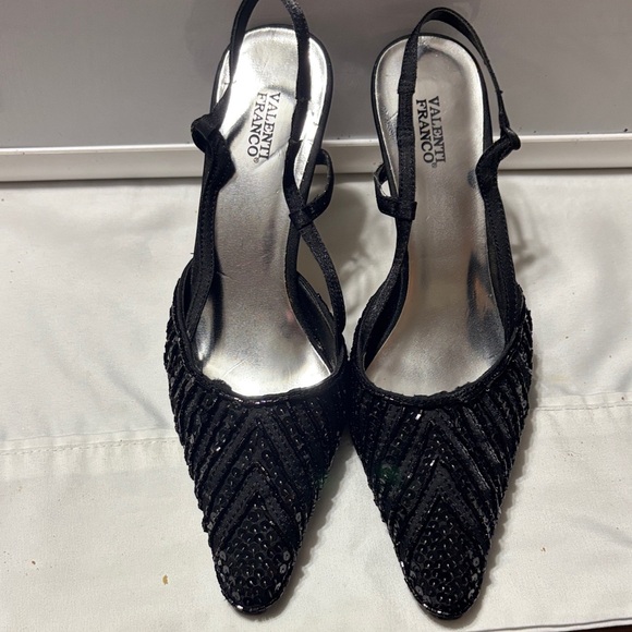 Valenti Franco Elegant Black Strappy Heels - Picture 1 of 7